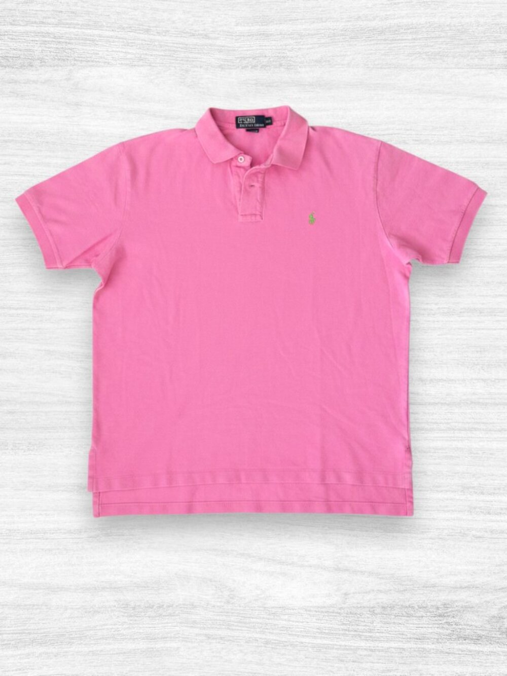 Polo Ralph Lauren Men’s XL Pink Polo Shirt Green Pony Short Sleeve Cotton Preppy